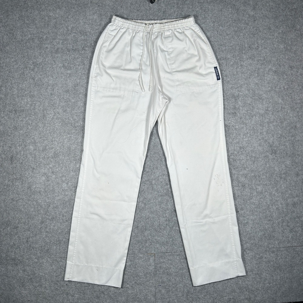 Vintage Adidas pants men 32 White Trefoil Drawstring Elastic Waist Casual 70s